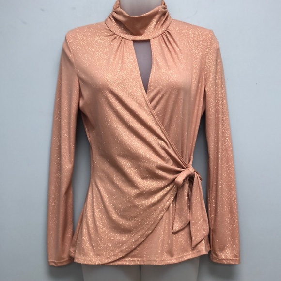 Boston Proper shimmer surplice top - Picture 1 of 5